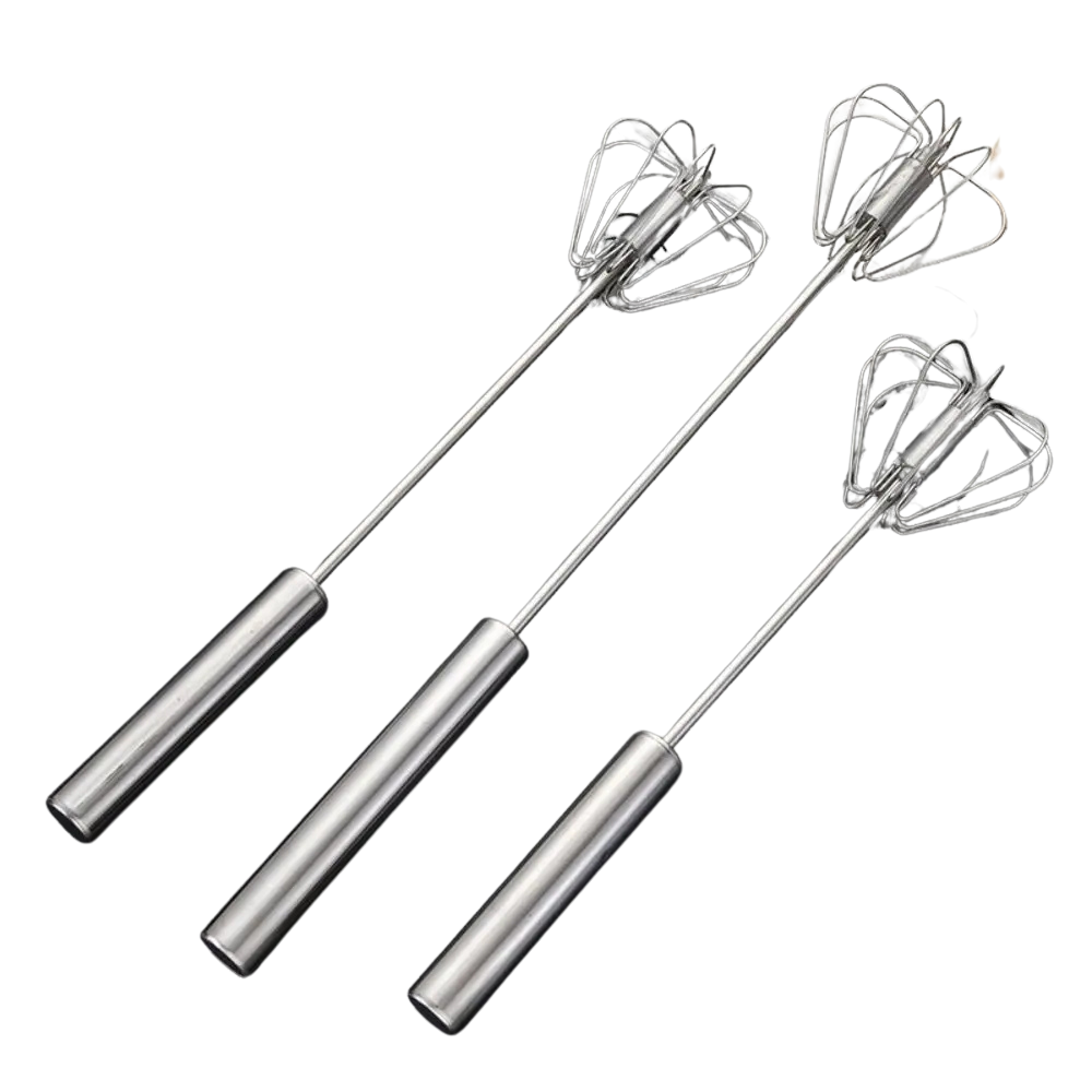 Stalowa Trzepaczka Obrotowa – Półautomatyczny Ręczny Mixer do Jajek, Śmietany i Wypieków