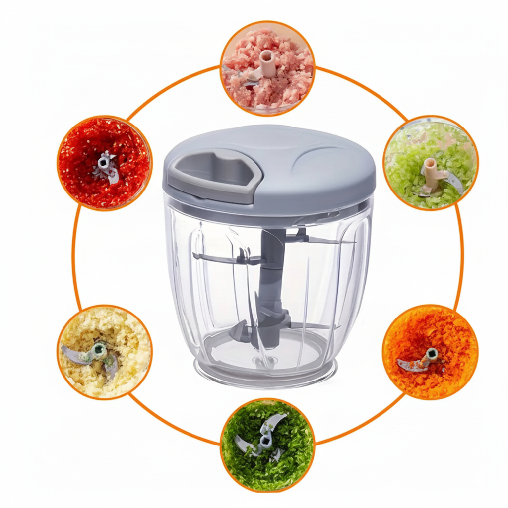 Ręczna rozdrabniarka do warzyw i mięsa 500/900 ml – praktyczna, szybka i niezastąpiona w kuchni!