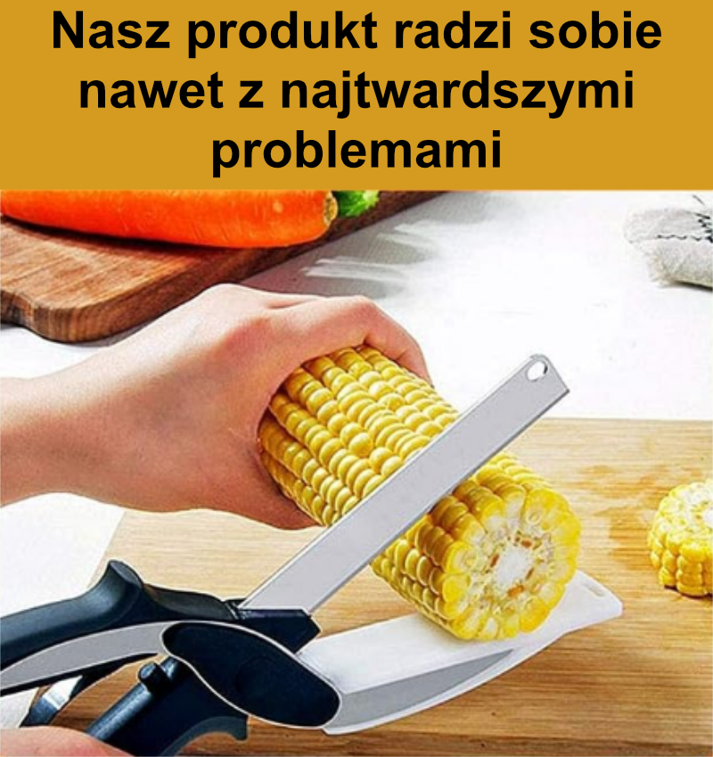 Stalowe Nożyce Kuchenne 2 w 1 – Multitool do Krojenia Owoców i Warzyw
